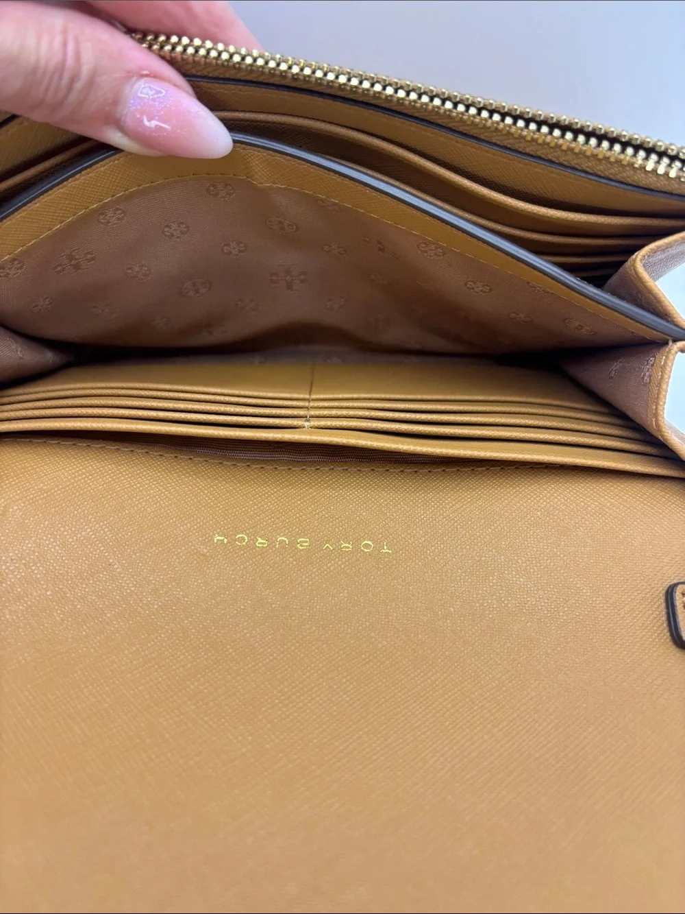 Tory Burch Toffee Saffiano Leather Chain Crossbody